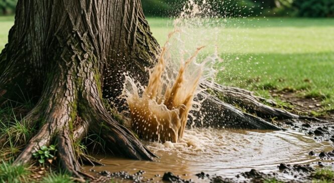 Что делать, если корни дерева прорвали водопроводную трубу?